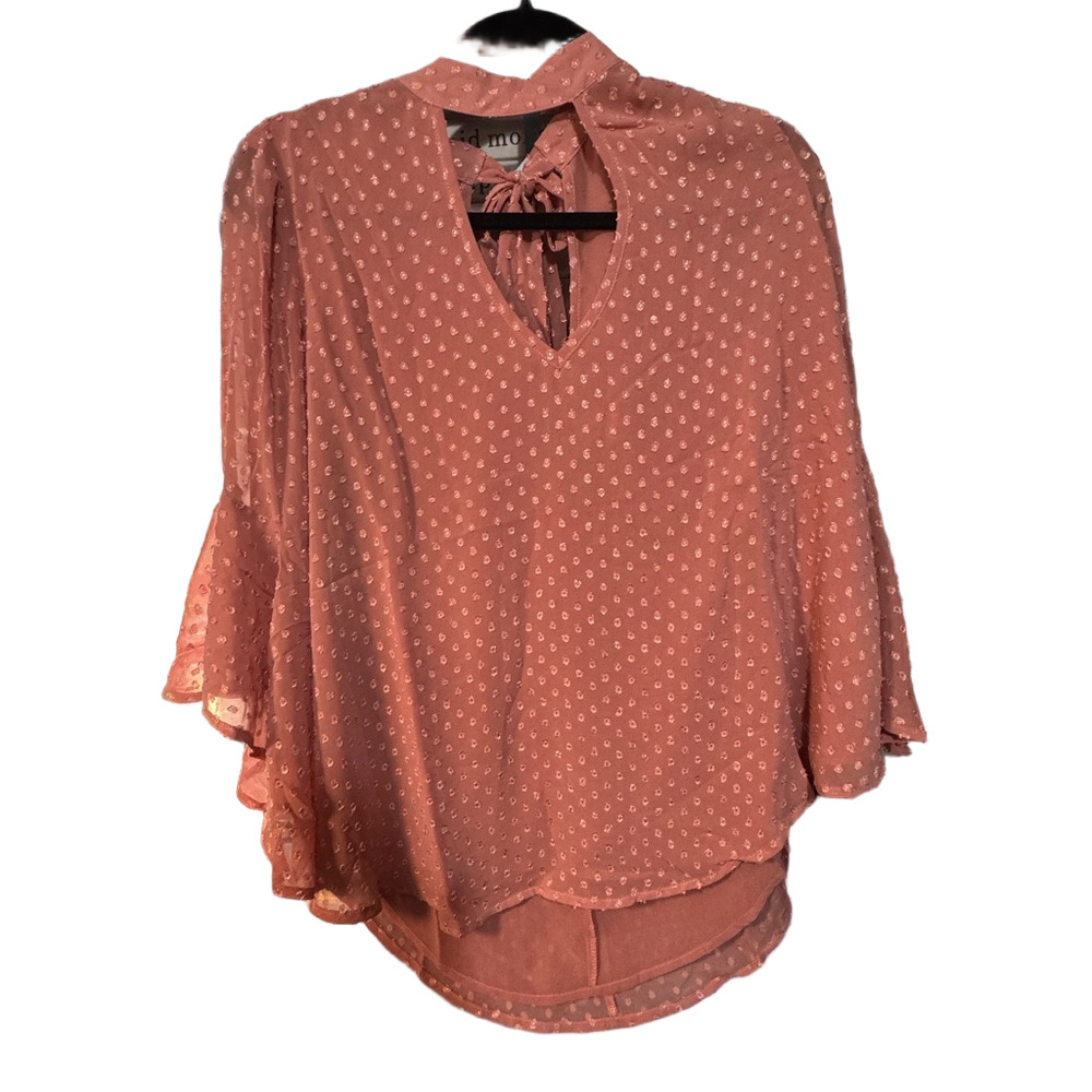 Band of Gypsies Blush Polka Dot Blouse - Size S- NWT